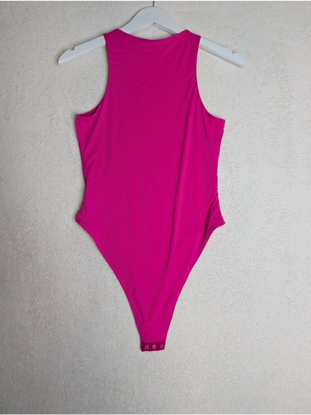 Misguided Pink High Neck Tank Bodysuit Snap Closure Stretch Size S - Picture 9 of 9